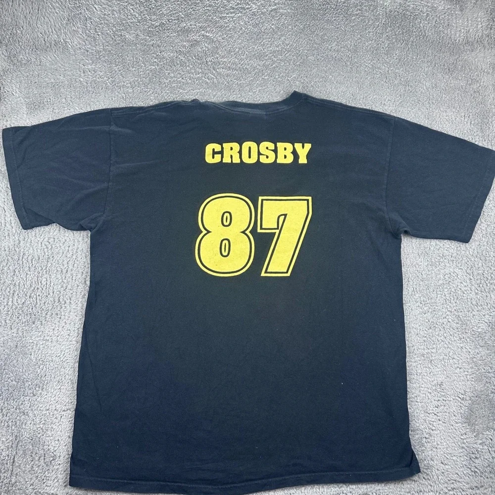 Anvil Sidney Crosby Graphic T-Shirt Mens XL Black Super Sid Pittsburgh‎ Hockey